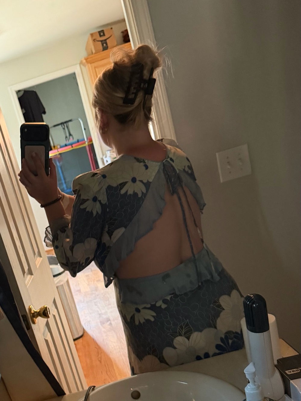 💥 Chasing unicorns Floral Blue Mini Dress - Picture 5 of 7